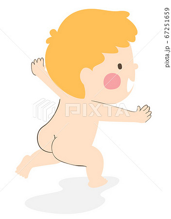 young little naked kid boys an girls Kid Toddler Boy Naked Run Smiling Illustrationのイラスト素材 [67251659] - PIXTA