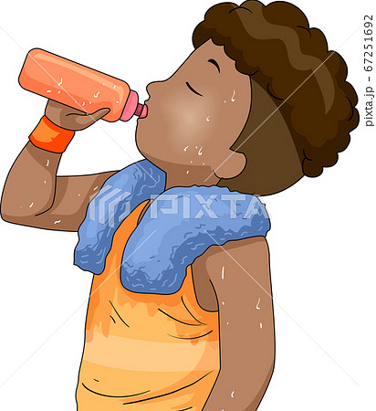 Boy Hydrating After Playing Sports Illustration 67251692