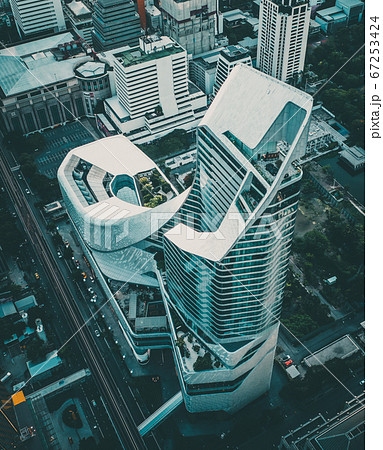 Petchaburi and Central Embassy Aerial views in Ploenchit, Bangkok, Thailand 67253424