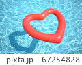 リゾートプールのハート浮き輪 67254828