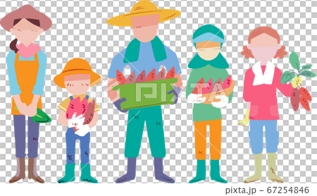 さつまいもを収穫する人々 セット イラスト さつまいもを収穫する人々 セット イラスト 67254846
