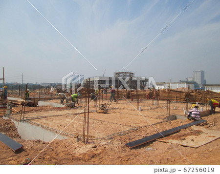 KUALA LUMPUR, MALAYSIA -SEPTEMBER 15, 2016: Building foundation work at construction site. Work below the surface is the construction ongoing work 67256019
