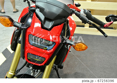 KUALA LUMPUR, MALAYSIA -MARCH 31, 2018: Motorcycle headlamps. Designed specifically to give enough vision for the rider during daytime and night. KUALA LUMPUR, MALAYSIA -MARCH 31, 2018: Motorcycle headlamps. Designed specifically to give enough vision for the rider during daytime and night. 67256396