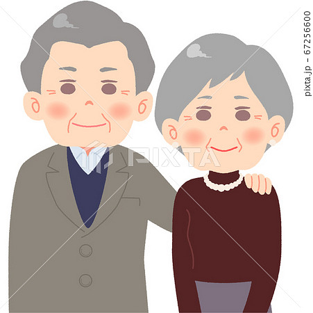仲睦まじいシニア夫婦 - 立位 67256600