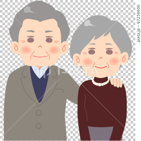 仲睦まじいシニア夫婦 - 立位 67256600