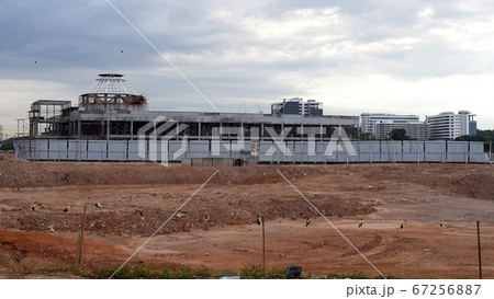 KUALA LUMPUR, MALAYSIA -AUGUST 25, 2017: Construction site in progress during daytime. Construction of the structure of the building is on-going. 67256887