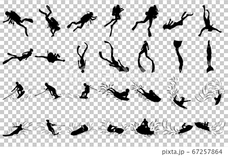 Water sports silhouettes Water sports silhouettes 67257864