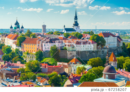 Tallinn, Estonia Historic Skyline of Toompea Hill. Tallinn, Estonia Historic Skyline of Toompea Hill. 67258207