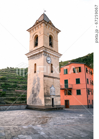 Aged belfry in Cinque Terre, Italy Aged belfry in Cinque Terre, Italy 67259067