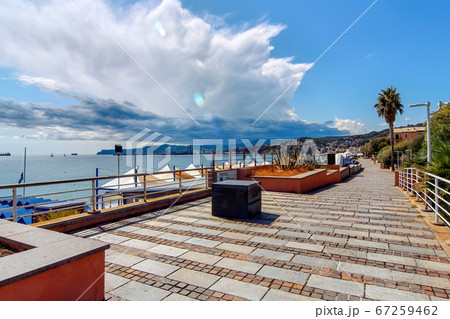 Embankment street in Savona, Italy 67259462