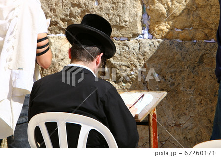 The Wailing Wall is part of the ancient wall around the western slope of the Temple Mount in the Old City of Jerusalem	 67260171
