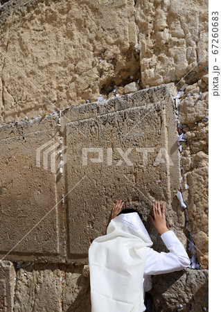 The Wailing Wall is part of the ancient wall around the western slope of the Temple Mount in the Old City of Jerusalem	 67260683