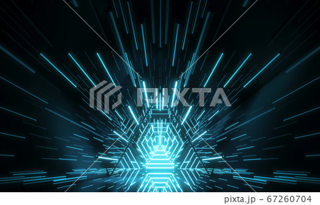 Abstract Futuristic Technology concept. Neon Hexagon Tunnel modern background. 3d rendering Abstract Futuristic Technology concept. Neon Hexagon Tunnel modern background. 3d rendering 67260704
