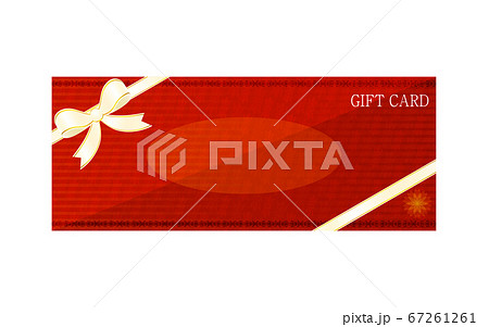 赤のギフトカードのイラスト ラッピングのリボン付き.ベクターイラスト 赤のギフトカードのイラスト ラッピングのリボン付き.ベクターイラスト 67261261