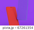 Mobile Phone 3D Render on Purple Background 67261354
