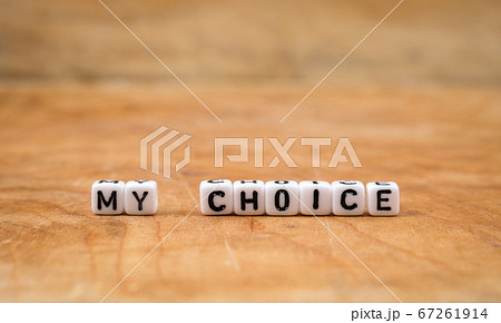 cube words on the wooden table 67261914