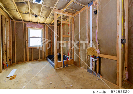 PVC pipe connections assemble and install water drain under bathroom 67262820