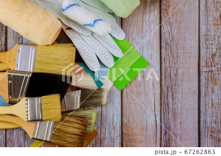 Painting supplies color choice palette paint roller and brush in accessories for home renovation 67262863