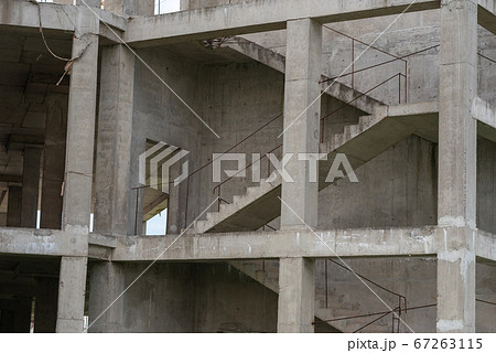 Staircase on a house under construction without Staircase on a house under construction without 67263115