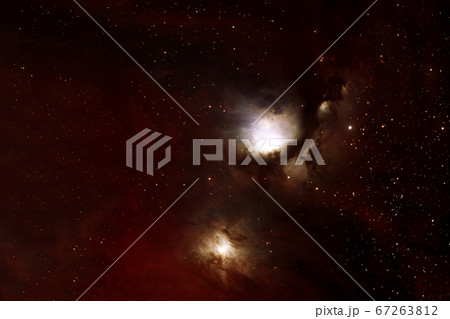 Dim space nebula with stars and light. Elements of 67263812