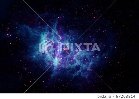 A beautiful blue galaxy in deep space. Elements of A beautiful blue galaxy in deep space. Elements of 67263814
