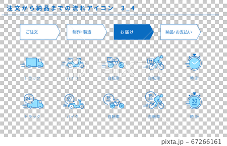 注文から納品までの流れアイコンセット3_4（お届け） 67266161