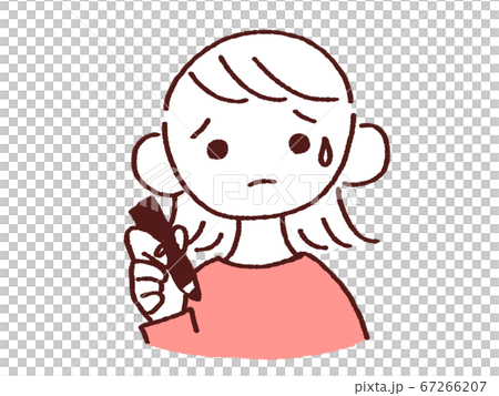 A young woman with a pen who suffers from a problem A young woman with a pen who suffers from a problem 67266207