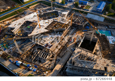 View from the height of the Construction site in Minsk near the national Library.Construction in the center of Minsk.Minsk construction site.Belarus View from the height of the Construction site in Minsk near the national Library.Construction in the center of Minsk.Minsk construction site.Belarus 67266448