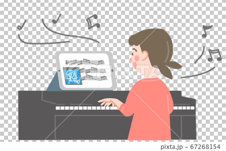 Girl learning piano online Girl learning piano online 67268154