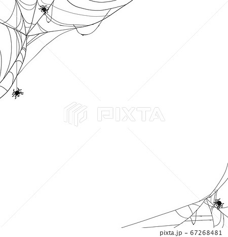 不気味な蜘蛛の巣のフレームのイラスト素材