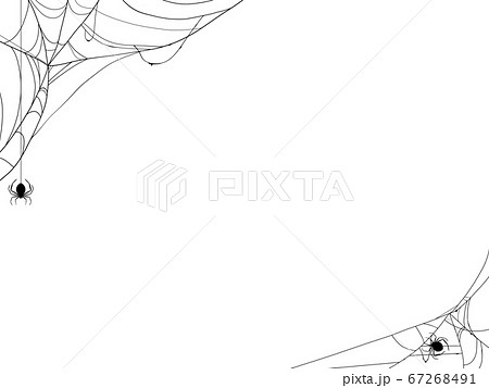 不気味な蜘蛛の巣のフレームのイラスト素材