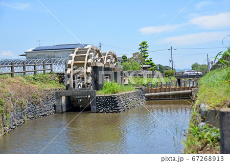 朝倉市堀川用水の三島二連水車は国指定史跡 67268913