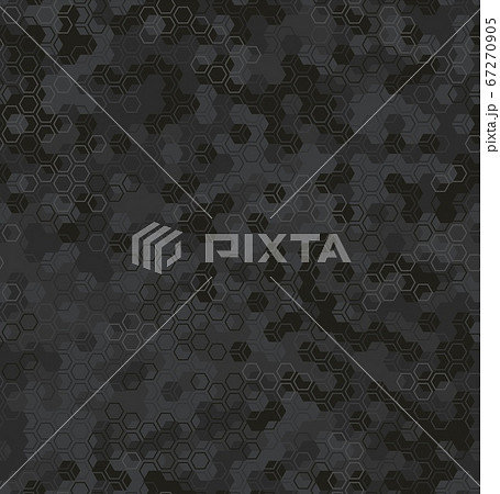 Vector background of grey dust digital hex camoflage pattern 67270905