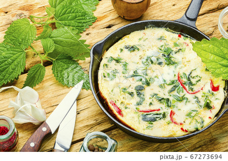 Italian omelet with herbs Italian omelet with herbs 67273694