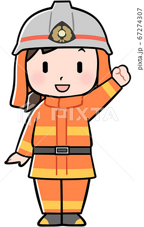 消防士の女の子のイラスト素材