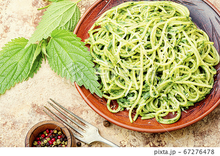 Pasta with sauce pesto Pasta with sauce pesto 67276478