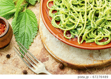 Pasta with sauce pesto Pasta with sauce pesto 67276489