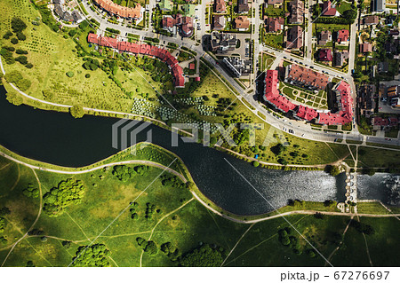 aerial photography from above of a large number of houses in the Eastern district of Minsk.The district of the city of Minsk the river Svisloch.Belarus aerial photography from above of a large number of houses in the Eastern district of Minsk.The district of the city of Minsk the river Svisloch.Belarus 67276697