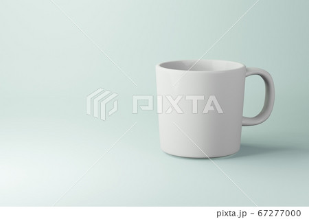 White mug mockup 3d rendering isolated on soft 67277000