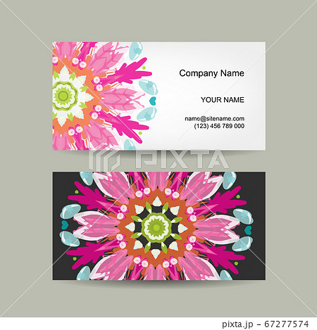 Business card design. Ornate background 67277574