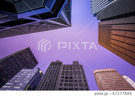 Modern buildings in New York, view from below, USA Modern buildings in New York, view from below, USA 67277689