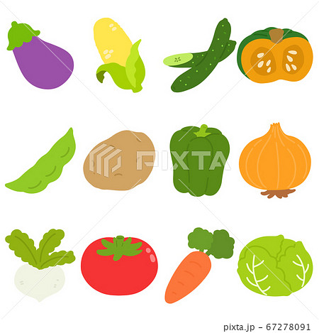 色々な野菜のイラストセット 主線なしのイラスト素材