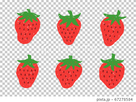 いちご イチゴ 苺 かわいい 版画 スタンプ イラストのイラスト素材