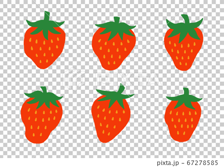 いちご イチゴ 苺 かわいい 手描き イラストのイラスト素材
