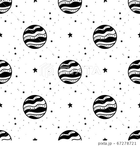 Seamless Pattern Mystical planet with stars and moon. Stars, constellations, moon, crystals. 67278721
