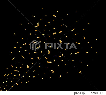 紙吹雪 黒背景のイラスト素材
