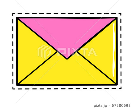 Letter sticker of 80s retro comic style Letter sticker of 80s retro comic style 67280692