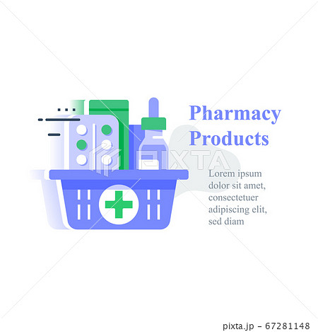 Full pharmacy basket, order medical product, Full pharmacy basket, order medical product, 67281148