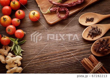 spices and vegetables in anticipation of cooking 67282213