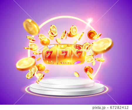 Golden slot machine wins the jackpot. Golden slot machine wins the jackpot. 67282412